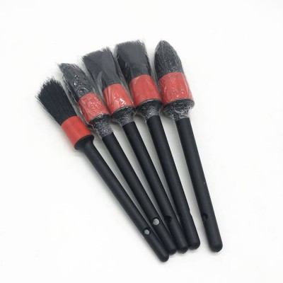 Red Or Black Long Bristle Car Detailing Brushes Auto Interior Cleaning Brush Set